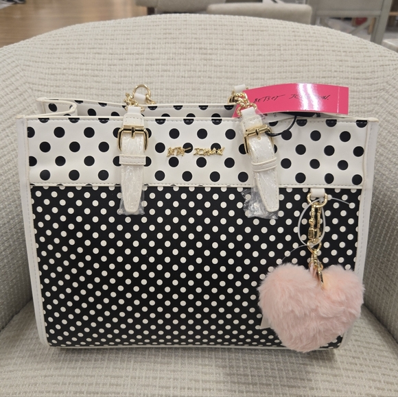 NEW Betsey Johnson Polka Dot Tote Handbag